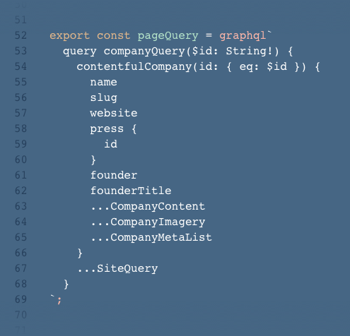 Gatsby GraphQL Code Snippet