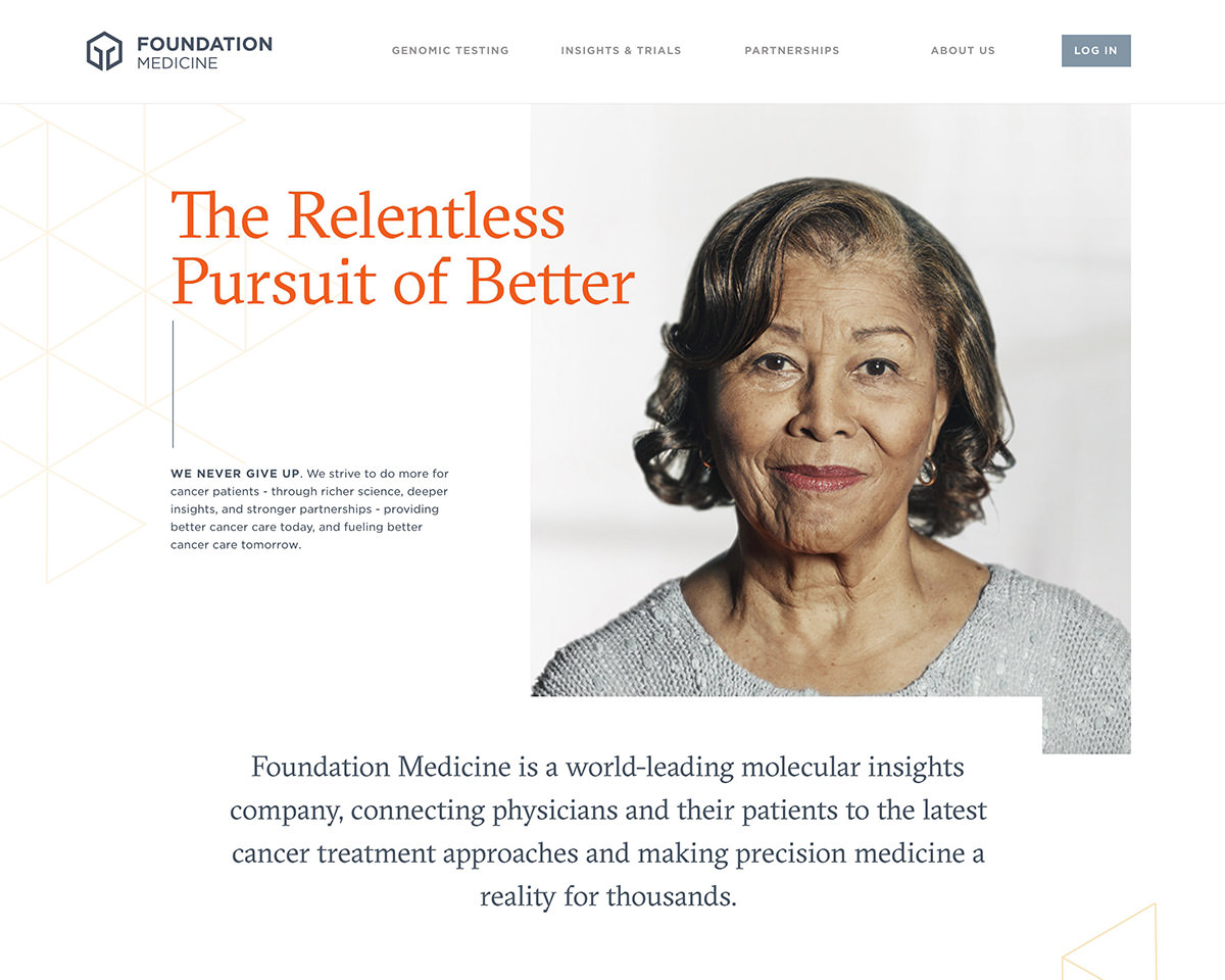 Screenshot of Foundation Medicine's homepage
