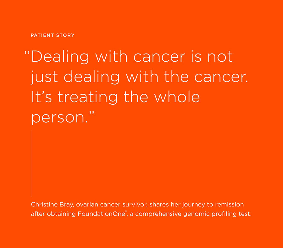 Screenshot showing typography of the patient story section of the homepage