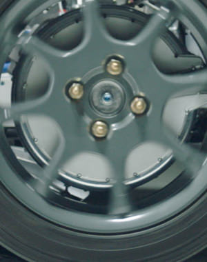 Indigo wheel in motion