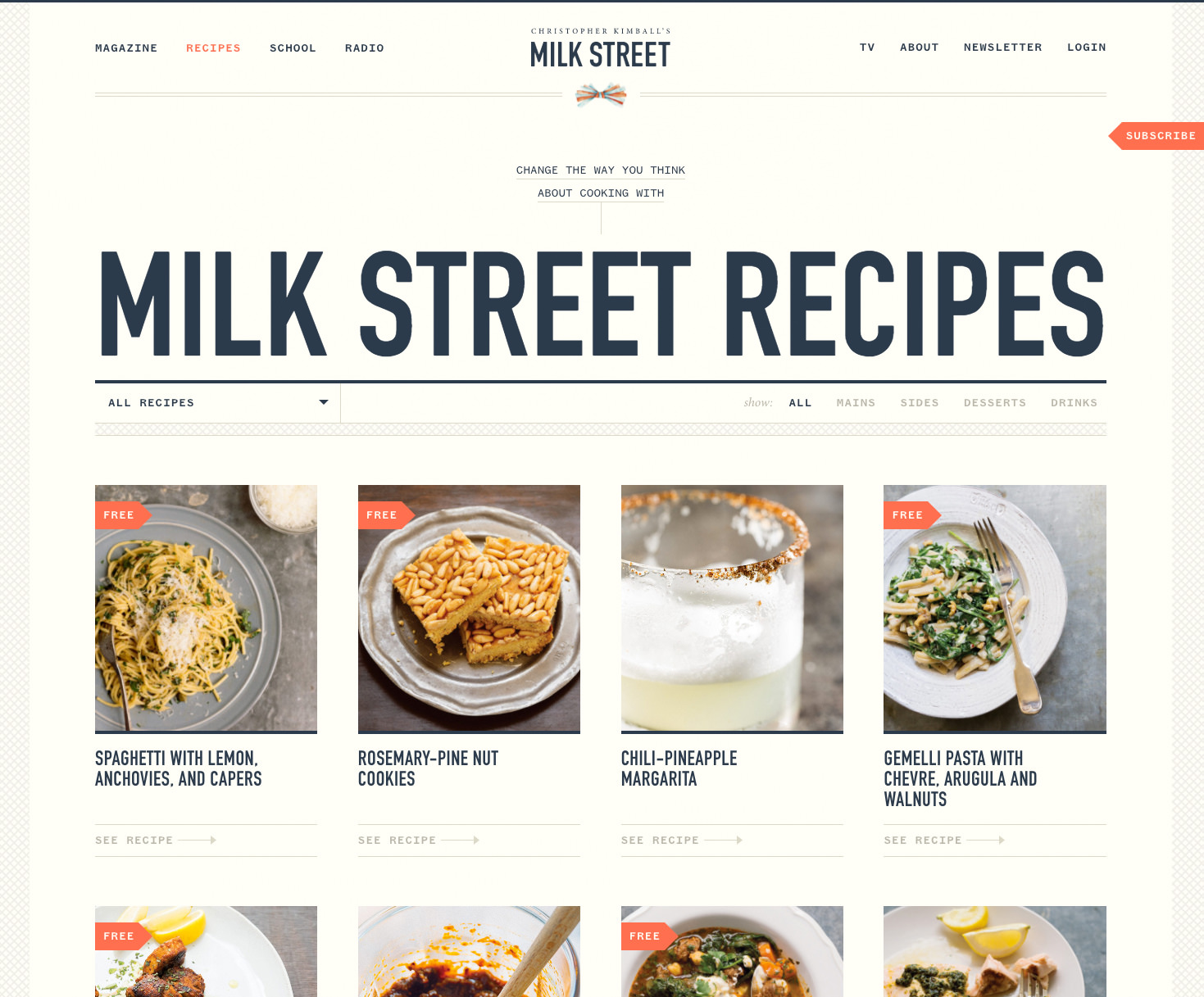 Milk Street Recipe Landing Page