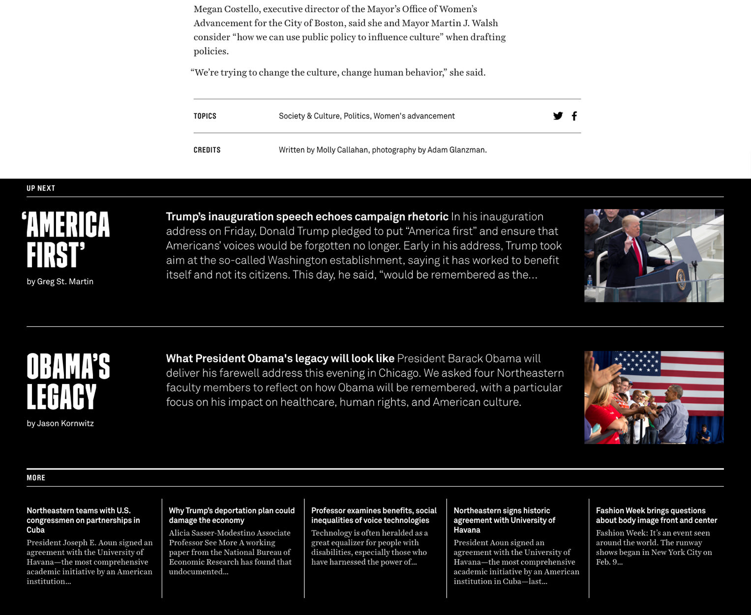 example of northeastern news recirculation