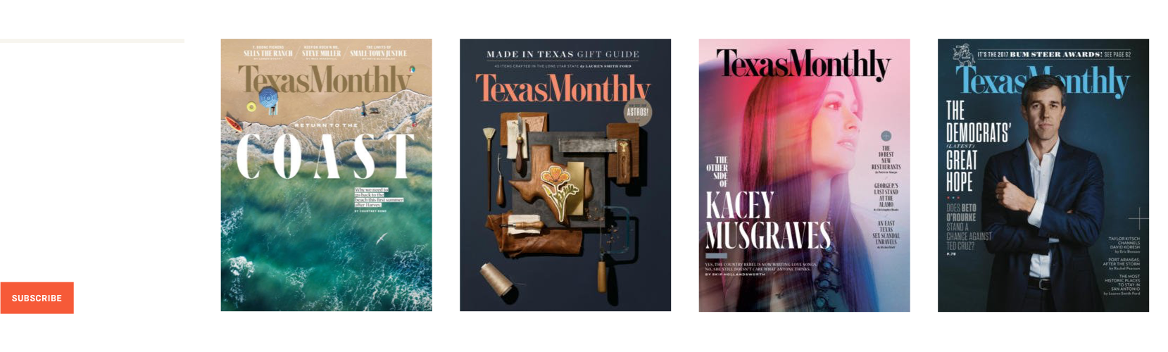 Subscribe Today with Texas Monthly magazine covers