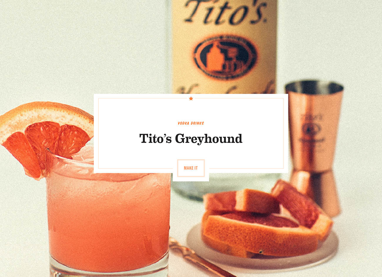 Screenshot of Tito's Greyhound cocktail