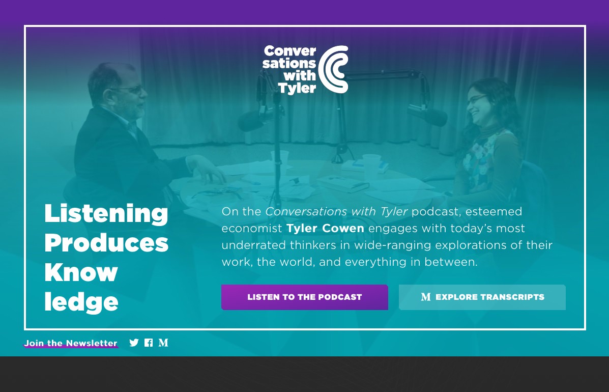 Conversations with Tyler Cowen screenshot