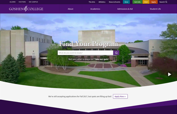 Goshen College screenshot