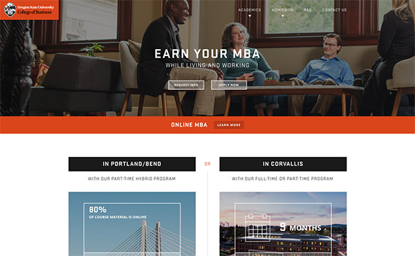 Oregon State University College of Business screenshot